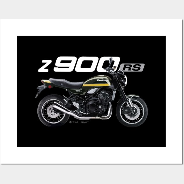 Kawasaki Z900RS 20 green/yellow, sl Wall Art by MessyHighway